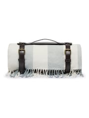 Sophie Allport Pale Blue Stripe Woven Picnic Blanket - Image 4 of 5