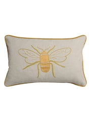 Sophie Allport Natural Linen Blend Embroidered Bee Cushion - Image 3 of 4