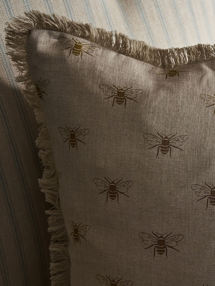 Sophie Allport Natural Linen Bee Cushion - Image 2 of 4