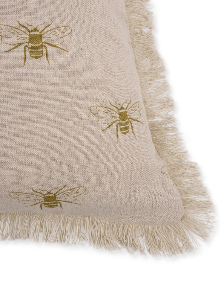 Sophie Allport Natural Linen Bee Cushion - Image 4 of 4