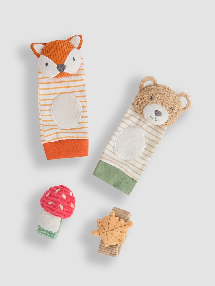 JoJo Maman Bébé Woodland Wrist and Ankle Rattle Set - Image 1 of 3