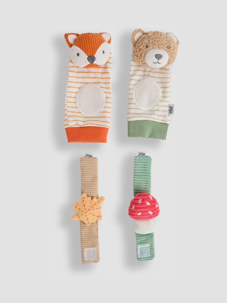 JoJo Maman Bébé Woodland Wrist and Ankle Rattle Set - Image 2 of 3