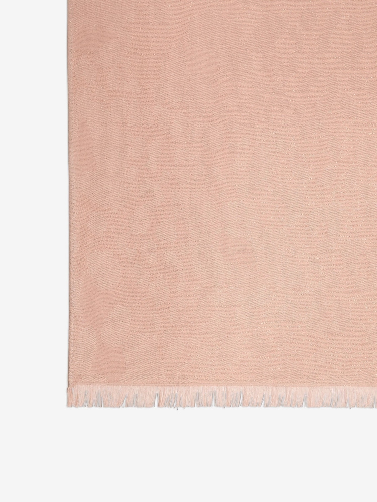 Lipsy Pink Jaquard Glitter Lightweight Scarf - Image 2 of 3