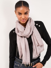 Lipsy Silver Jaquard Glitter Lightweight Scarf - Image 1 of 1