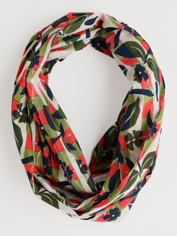 Seasalt Cornwall Green New Everyday Circle 100% Cotton Scarf - Image 1 of 5