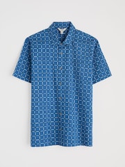 Seasalt Cornwall Light Blue Mens Barque Short Sleeve 100% Organic Cotton Shirt - Image 4 of 5
