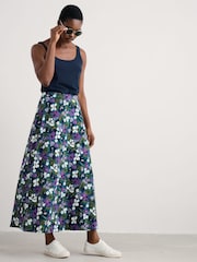 Seasalt Cornwall Teal Blue Ankle Length Skirt - Image 3 of 5