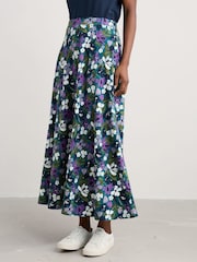 Seasalt Cornwall Teal Blue Ankle Length Skirt - Image 4 of 5