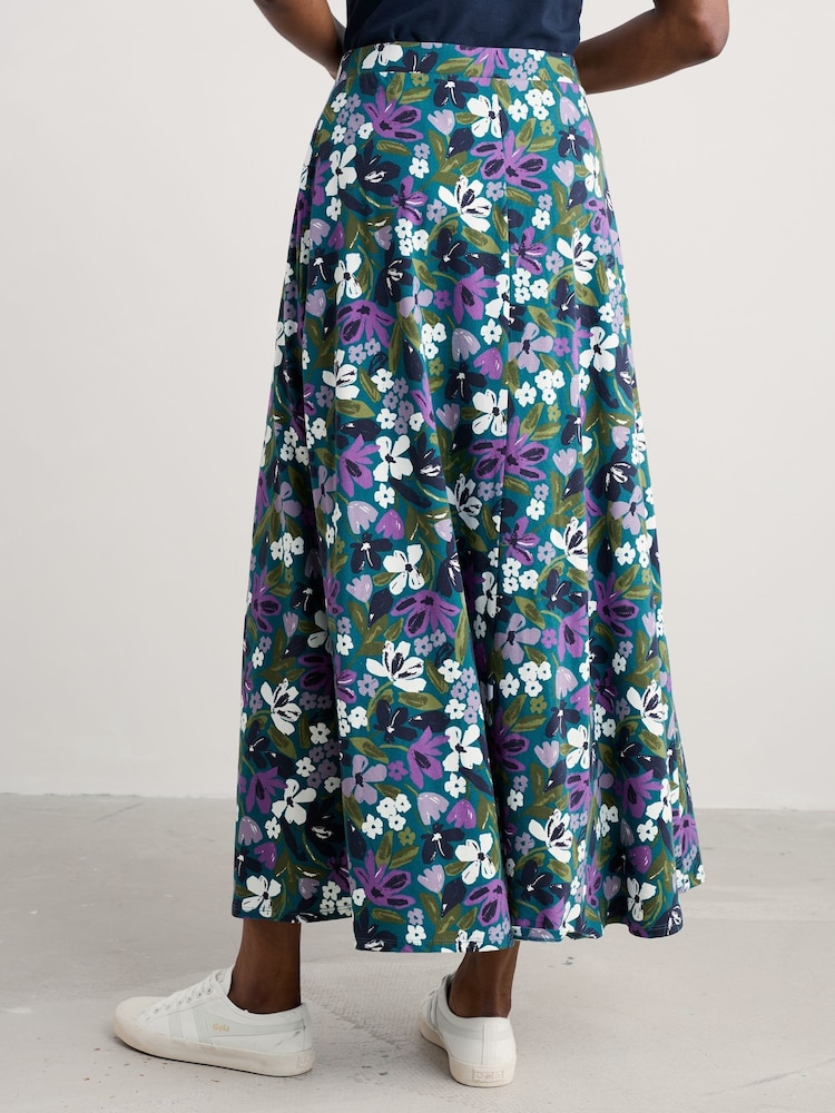 Seasalt Cornwall Teal Blue Ankle Length Skirt - Image 5 of 5