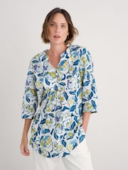 Azul - Seasalt Cornwall Aventurier Printed 100% Cotton Tunic - Imagen 1 de 5