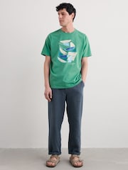 Seasalt Cornwall Light Green Mens Midwatch 100% Cotton T-Shirt - Image 3 of 5