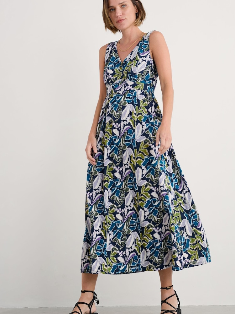 Seasalt Cornwall Blue Polmanter Jersey 100% Cotton Dress - Image 1 of 5