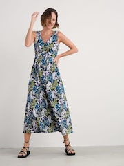 Seasalt Cornwall Blue Polmanter Jersey 100% Cotton Dress - Image 3 of 5