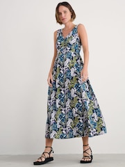 Seasalt Cornwall Blue Polmanter Jersey 100% Cotton Dress - Image 4 of 5