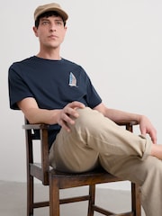 Синий - Seasalt Cornwall Mens Loggerhead 100% Cotton T-Shirt - Image 3 of 5