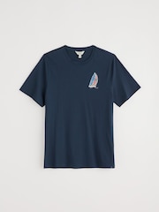 Синий - Seasalt Cornwall Mens Loggerhead 100% Cotton T-Shirt - Image 4 of 5