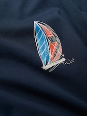 Синий - Seasalt Cornwall Mens Loggerhead 100% Cotton T-Shirt - Image 5 of 5