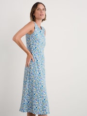 Seasalt Cornwall Blue Sweet Violet Jersey Midi Dress - Image 1 of 5