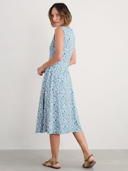 Seasalt Cornwall Blue Sweet Violet Jersey Midi Dress - Image 2 of 5