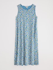 Seasalt Cornwall Blue Sweet Violet Jersey Midi Dress - Image 4 of 5