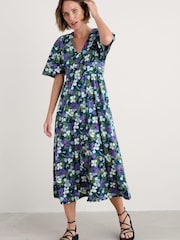 Seasalt Cornwall Blue Chateaux Half Sleeve Maxi Dress - Image 1 of 5
