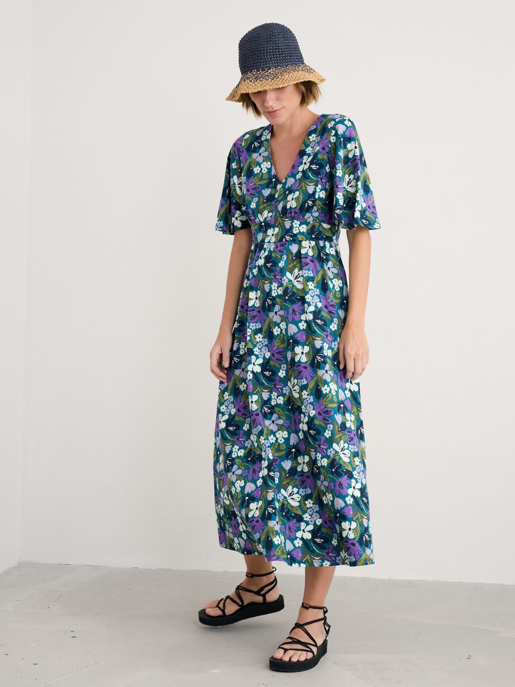 Buy Seasalt Cornwall Blue Chateaux Half Sleeve Maxi Dress from Next France