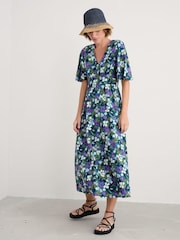 Seasalt Cornwall Blue Chateaux Half Sleeve Maxi Dress - Image 3 of 5