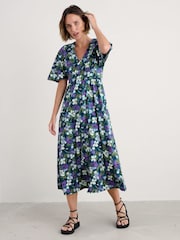 Seasalt Cornwall Blue Chateaux Half Sleeve Maxi Dress - Image 4 of 5