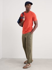 Seasalt Cornwall Orange Mens Merthen 100% Cotton T-Shirt - Image 3 of 5