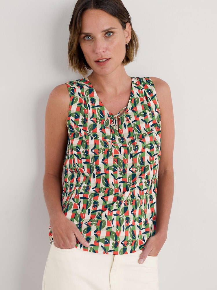 Verde - Seasalt Cornwall Cobbs Well Sleeveless 100% Cotton Vest - Imagen 1 de 5