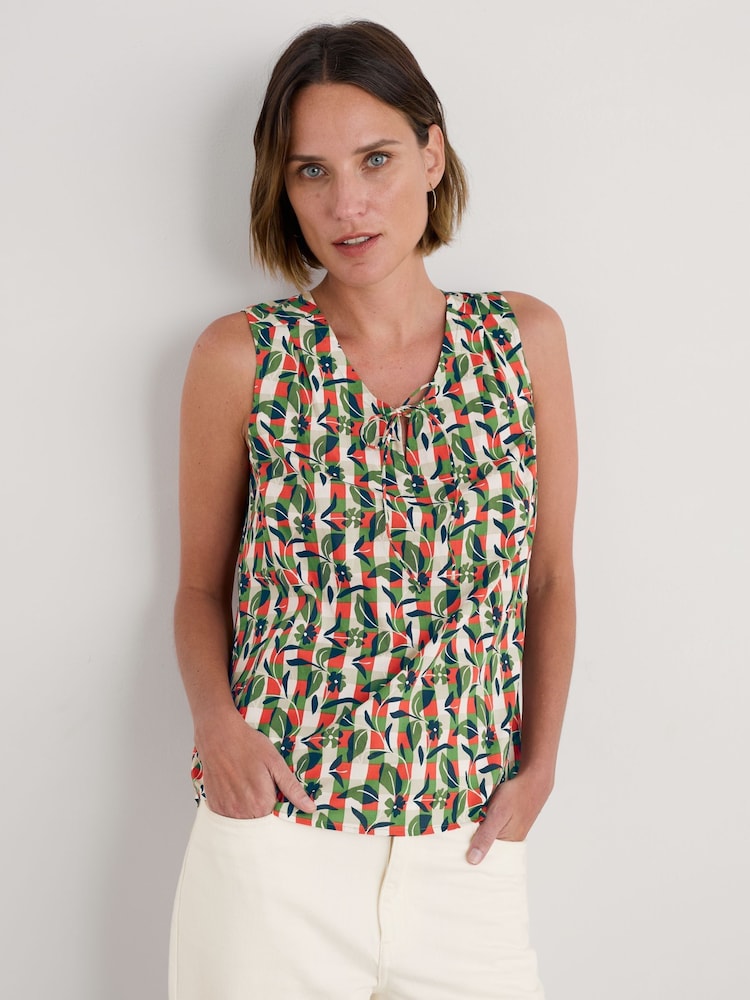 Seasalt Cornwall Green Cobbs Well Sleeveless 100% Cotton Vest - Image 4 of 4
