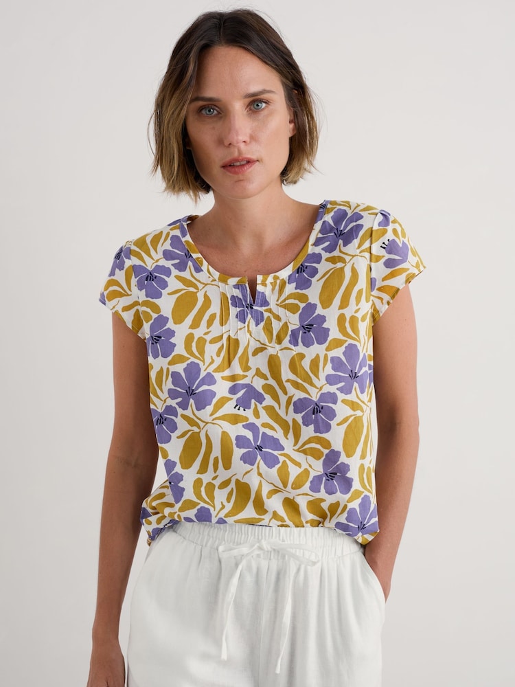 Blanco - Seasalt Cornwall Garden Gate 100% Cotton Top - Imagen 1 de 5