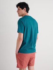 Seasalt Cornwall Teal Blue Mens Midwatch 100% Cotton T-Shirt - Image 2 of 5
