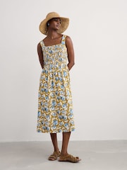 Seasalt Cornwall Yellow Summer Buoy Jersey Smocked Dress - Image 1 of 1