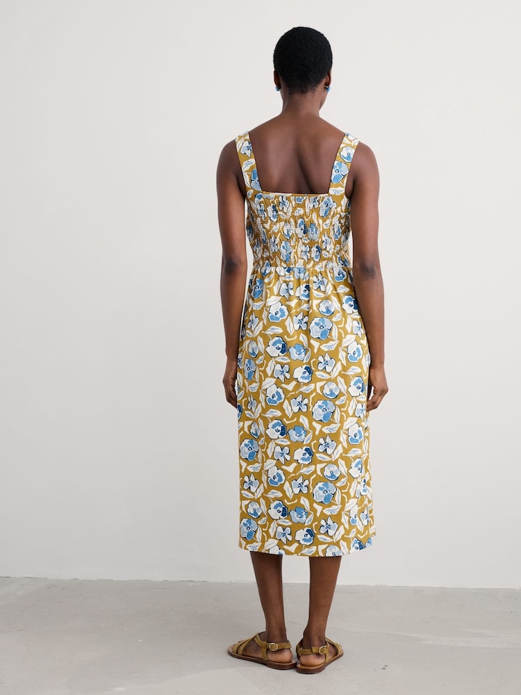 Seasalt Cornwall Yellow Summer Buoy Jersey Smocked Dress - Image 2 of 5 Seasalt Cornwall Yellow Summer Buoy Jersey Smocked Dress - Image 2 of 5