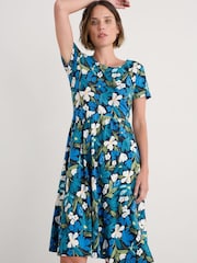 Seasalt Cornwall Blue Tall April Short Sleeve Dress - Image 1 of 5