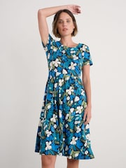 Seasalt Cornwall Blue Tall April Short Sleeve Dress - Image 4 of 5