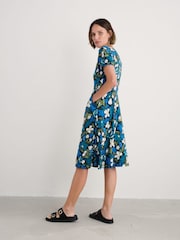 Seasalt Cornwall Blue Tall April Short Sleeve Dress - Image 5 of 5