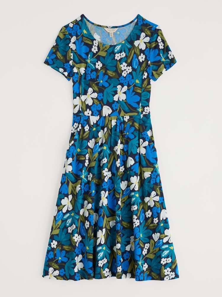 Seasalt Cornwall Blue Tall April Short Sleeve Dress - Image 5 of 5