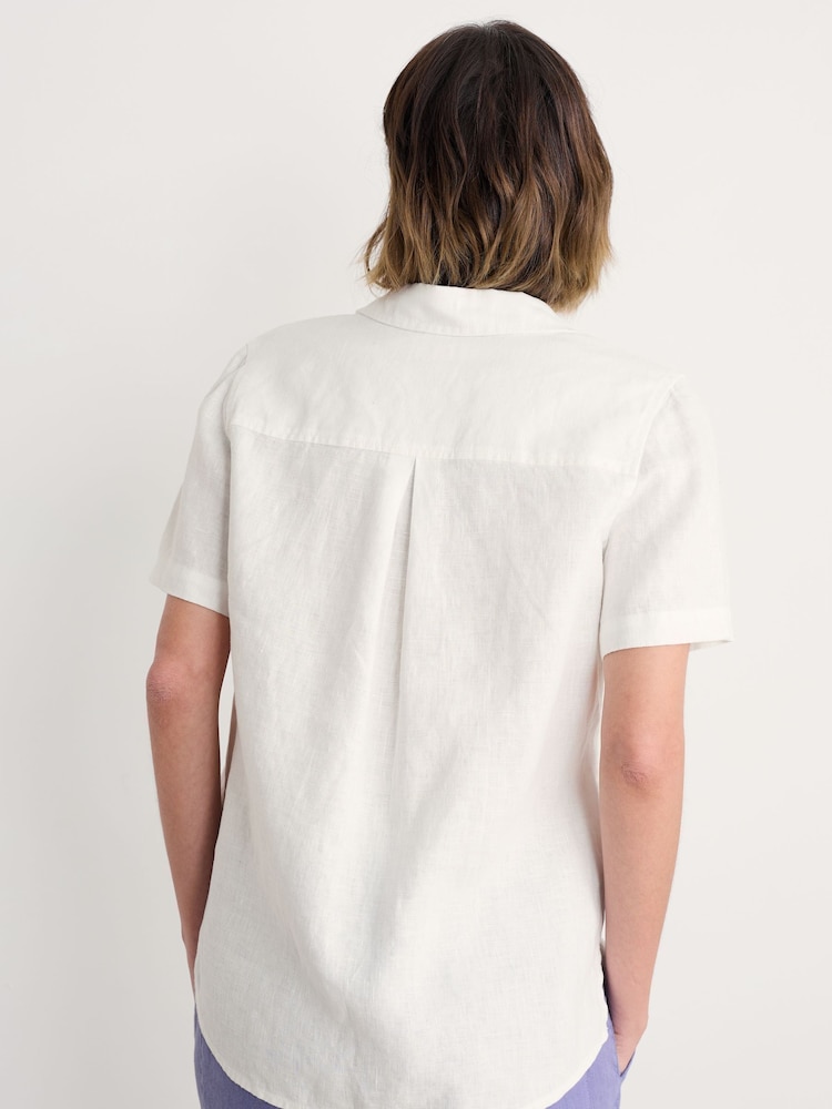 Seasalt Cornwall Drydock Short Sleeve 100% Linen Shirt - Imagen 2 de 4
