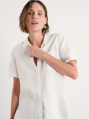 Seasalt Cornwall Drydock Short Sleeve 100% Linen Shirt - Imagen 3 de 4