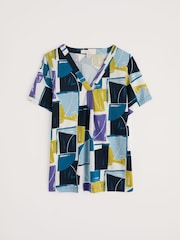Seasalt Cornwall Light Blue Barnoon Jersey Printed Short-Sleeve Blouses - Image 4 of 5