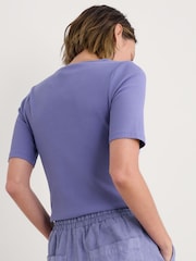 Seasalt Cornwall Purple Gorse Lane Rib T-Shirt - Image 2 of 7