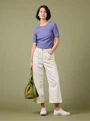 Seasalt Cornwall Purple Gorse Lane Rib T-Shirt - Image 4 of 7