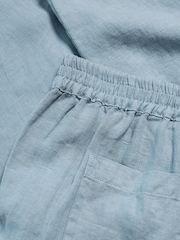 Seasalt Cornwall Coral Blue Noweth 100% Linen Trousers - Image 5 of 5
