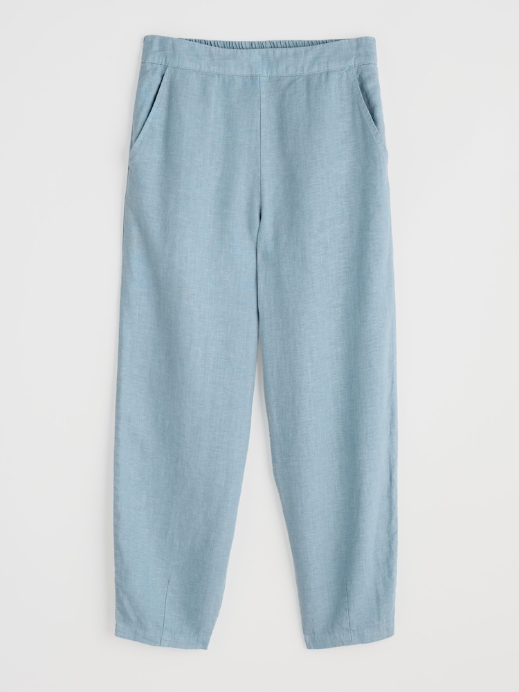 Seasalt Cornwall Coral Blue Noweth 100% Linen Trousers - Image 5 of 5 Seasalt Cornwall Coral Blue Noweth 100% Linen Trousers - Image 5 of 5