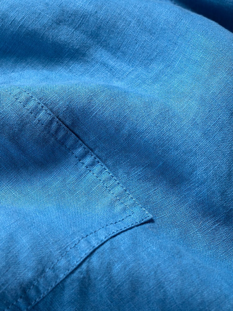 Seasalt Cornwall Light Blue Mens Sandcart 100% Linen Shorts - Image 5 of 5