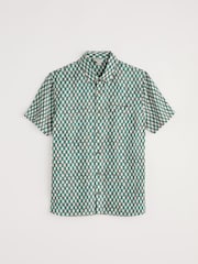 Seasalt Cornwall Green Mens Heron Short Sleeve Shirt - Image 4 of 5