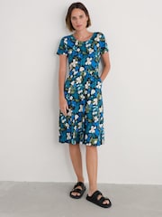 Seasalt Cornwall Light Blue April Short Sleeve Dress - Image 1 of 5
