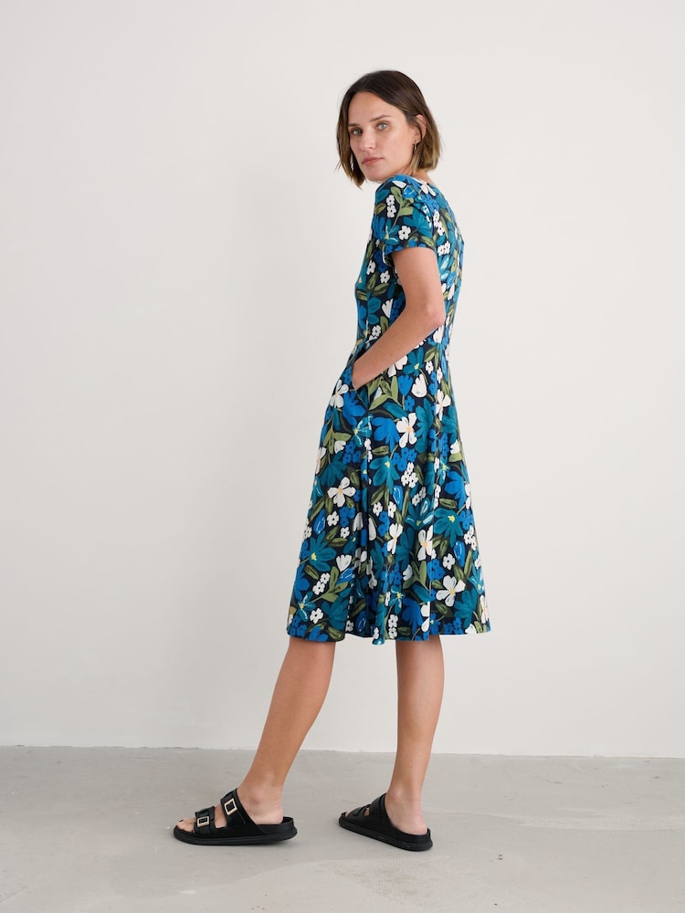 Seasalt Cornwall Light Blue April Short Sleeve Dress - Image 2 of 5